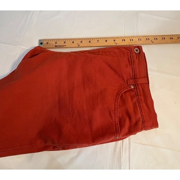 Gloria Vanderbilt Amanda Rusty Orange Petite Straight-Leg Jeans Women's 14P - Picture 7 of 8